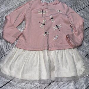 Baby Gap 2T Dragonflies Pink Long Sleeve Dress